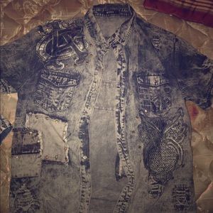 Jean shirt with designs
